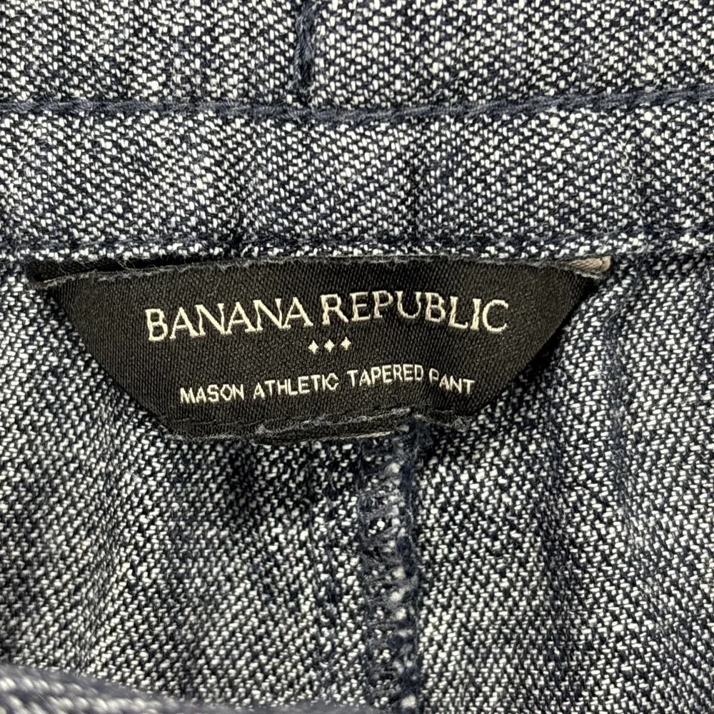 Banana Republic Mason Athletic Tapered Pants Mens 38x29 Gray Linen Blend Coastal